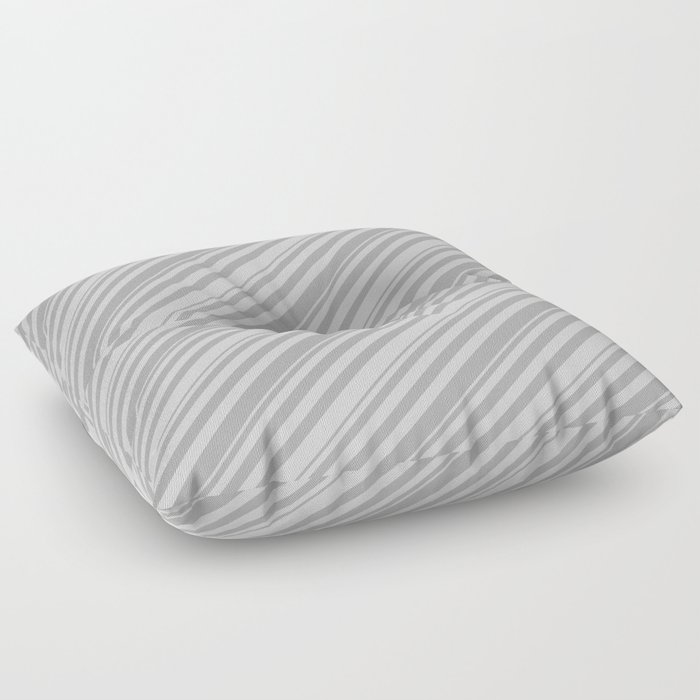 Light Gray and Dark Gray Colored Lines Pattern Floor Pillow