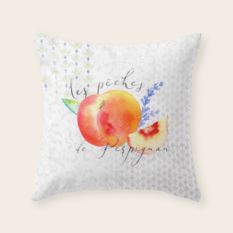 Les Peches De Perpignan French Country Peaches From Provence Throw