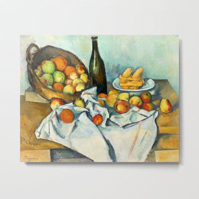 Basket of Apples Painting Paul Cezanne French Impressionism Still Life Painting Home Decor Kitchen Metal Print