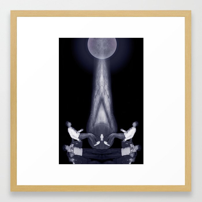One step to the moon Framed Art Print