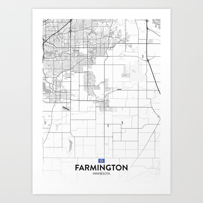 Farmington, Minnesota, United States - Light City Map Art Print