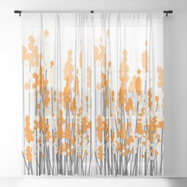 Orange Spring Bouquet on White Background #decor #society6 #buyart Sheer Curtain