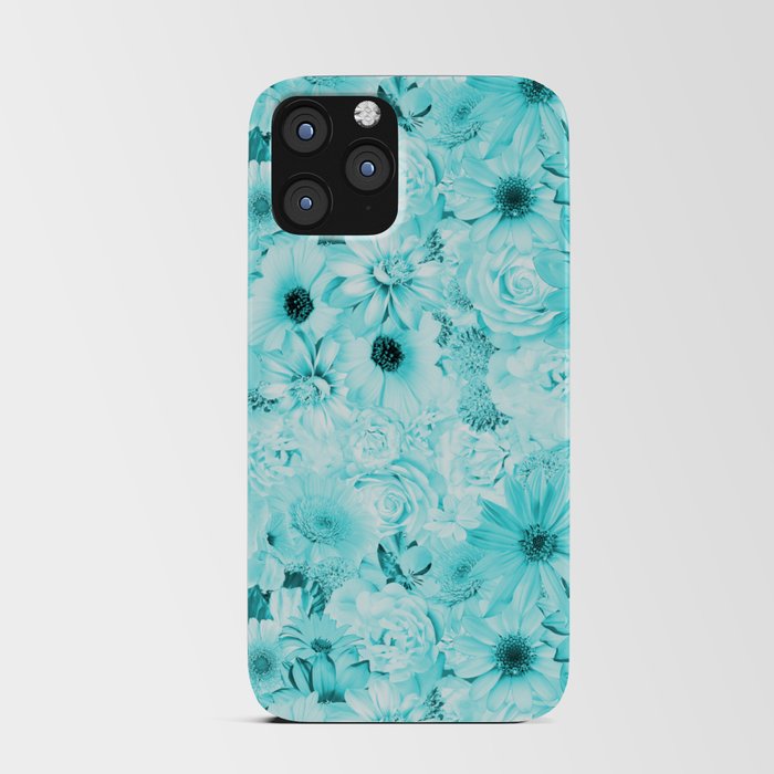 phthalo turquoise floral bouquet aesthetic cluster iPhone Card Case