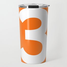 Number 3 (White & Orange) Travel Mug