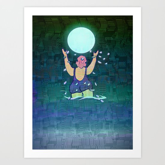 Bathing somewhere under the Moon Art Print