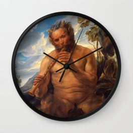 Jacob Jordaens "Satyr Playing the Pipe (Jupiter's Childhood)" Wall Clock | Jacobjordaens, Satyr, Pipe, Painting, Jordaens, Jupiter 