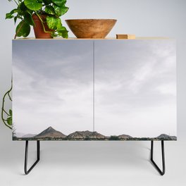 South Africa Photography - Beautiful Dry Field Under The Gray Sky Credenza