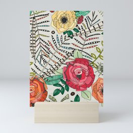 boho winter floral chalk Mini Art Print