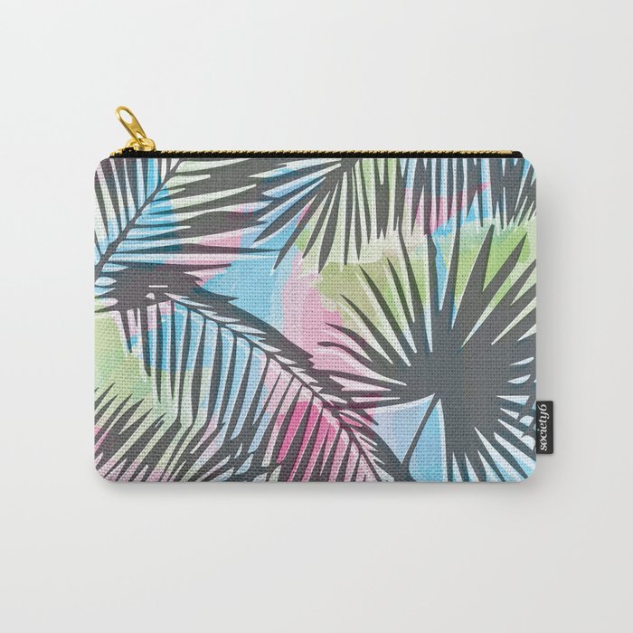 Watercolor Palm Print Carry-All Pouch