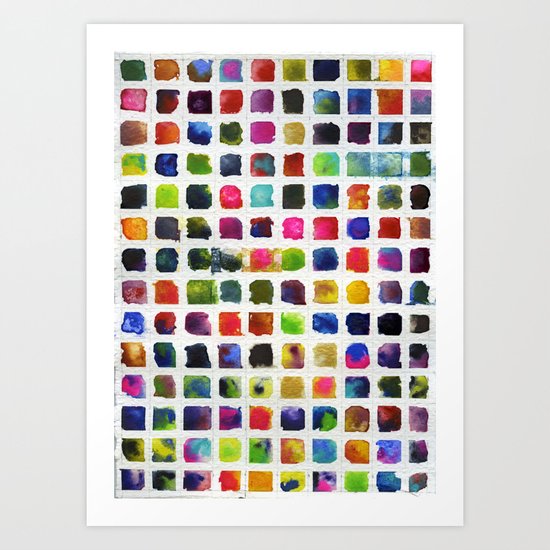 Watercolor Squares Art Print