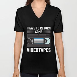 VHS Player Videotape Video Cassette Tape Recorder V Neck T Shirt
