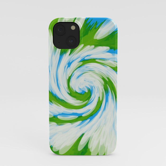 Groovy Green Blue Swirl iPhone Case