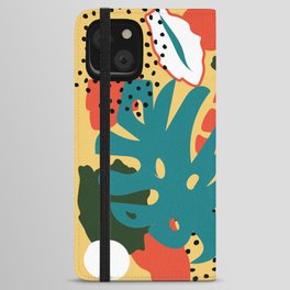 Abstract trendy hipster floral pattern iPhone Wallet Case