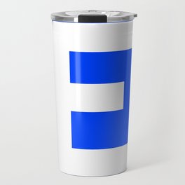 Letter E (White & Blue) Travel Mug