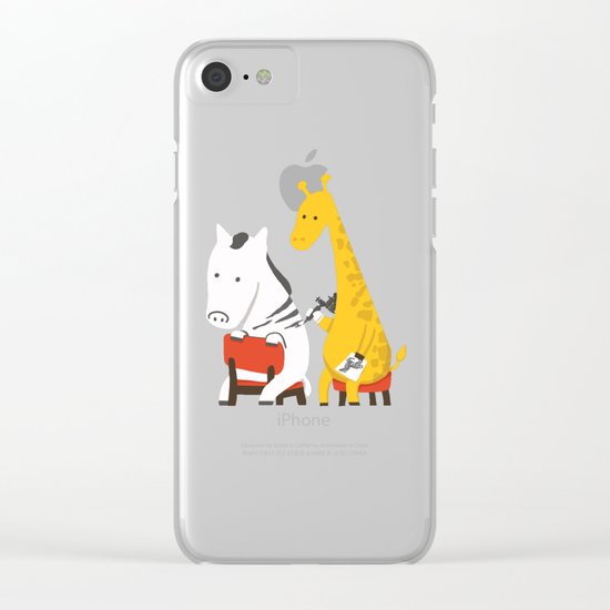 Zebra Tattoo Clear iPhone Case
