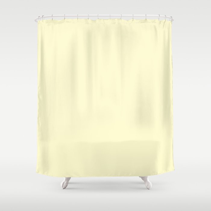Pastel Lemon Yellow Pale Soft Meringue Yellow Shower Curtain By