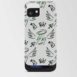 Winged Stay - Green + White iPhone Card Case