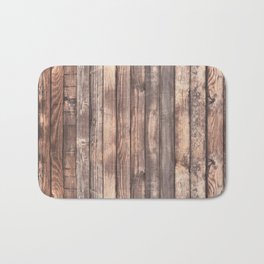 Background of old vertical wooden wall texture photo Bath Mat