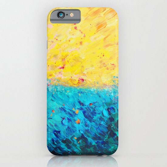 THE DIVIDE - Stunning Bold Colors, Ocean Waves Sun, Modern Beach Chic Theme Abstract Painting iPhone & iPod Case