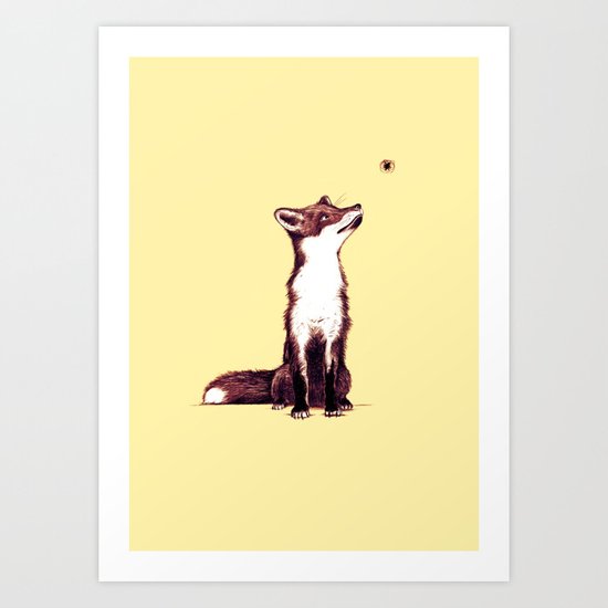 Brown Fox Looks at Thing Art Print