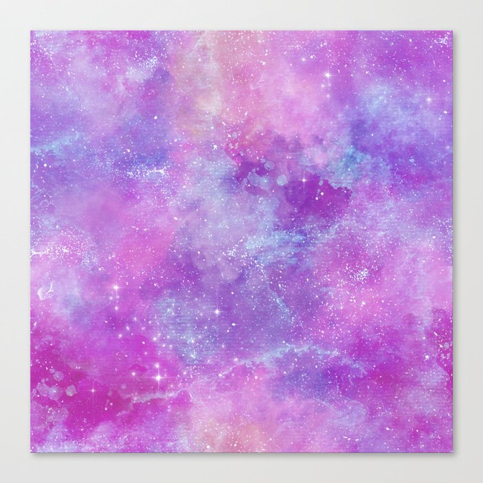 Purple Pink Galaxy Painting Canvas Print