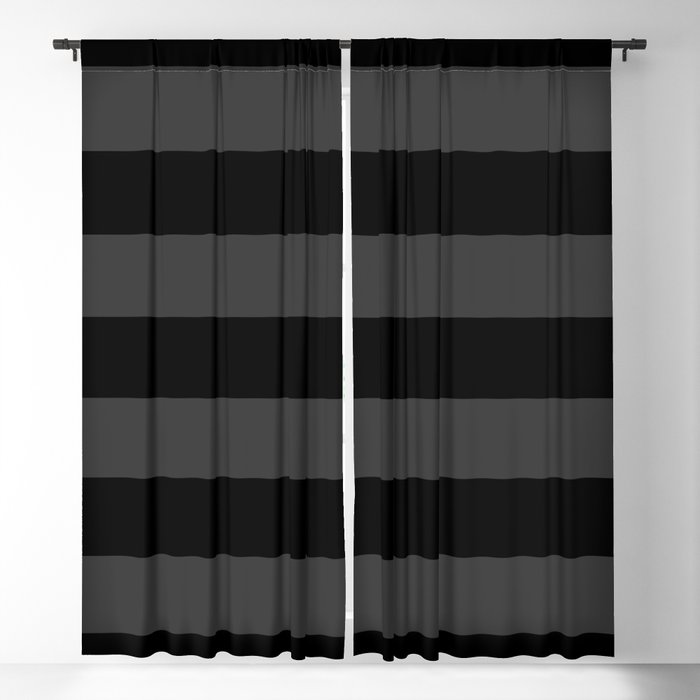 Big Stripes Black Dark Gray Blackout, Grey And Black Blackout Curtains