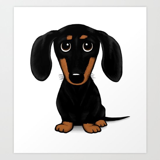 Black And Tan Dachshund Cute Cartoon Wiener Dog Art Print By Mylifeisacartoon Society6 Cartoon dog dachshund breed, black and white image. black and tan dachshund cute cartoon wiener dog art print by mylifeisacartoon
