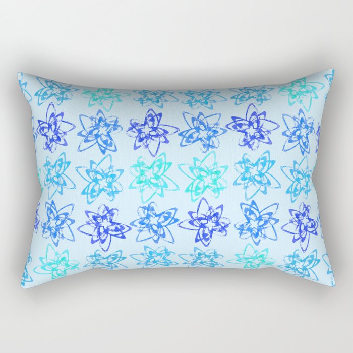 Blue Orbits Rectangular Pillow
