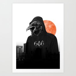 The Satanic Metal Crow Art Print