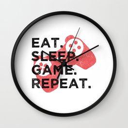 Eat. Sleep. Game. Repeat. T Shirt Gamer TShirt Video Game Shirt Eat Sleep Repeat Gift Idea Wall Clock