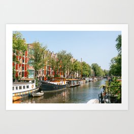 Canal in Amsterdam, dutch cityscape || The Netherlands, travel photography Art Print