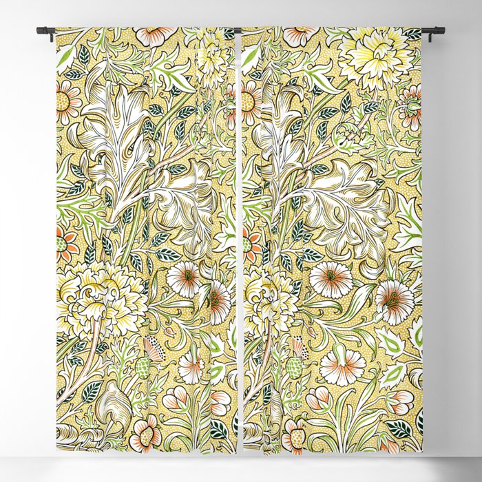 Yellow Double Bough by John Henry Dearle for William Morris Blackout Curtain