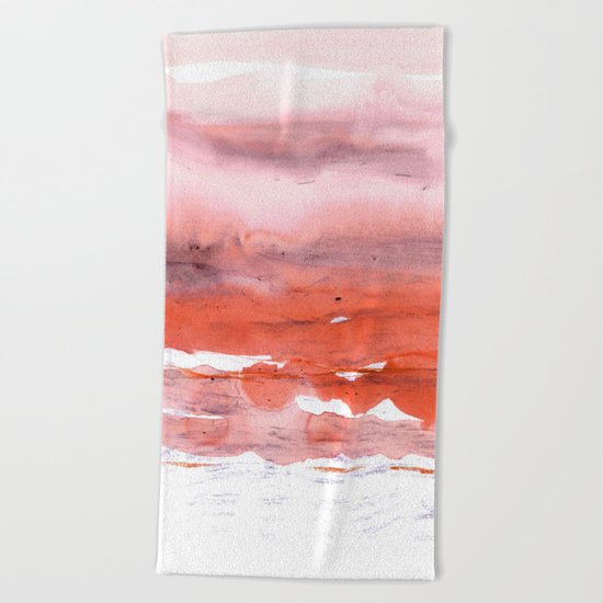 pink & modern orange Beach Towel
