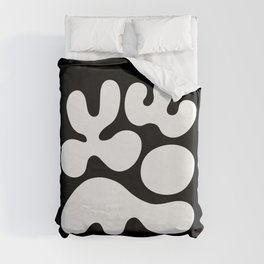 Mid Century Modern Organic Shapes 348 Black and White Duvet Cover