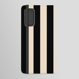Elegant Stripes - Black & Beige Android Wallet Case