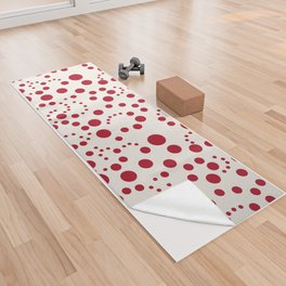 Red Dark Raspberry Spiral Dots Pattern Yoga Towel