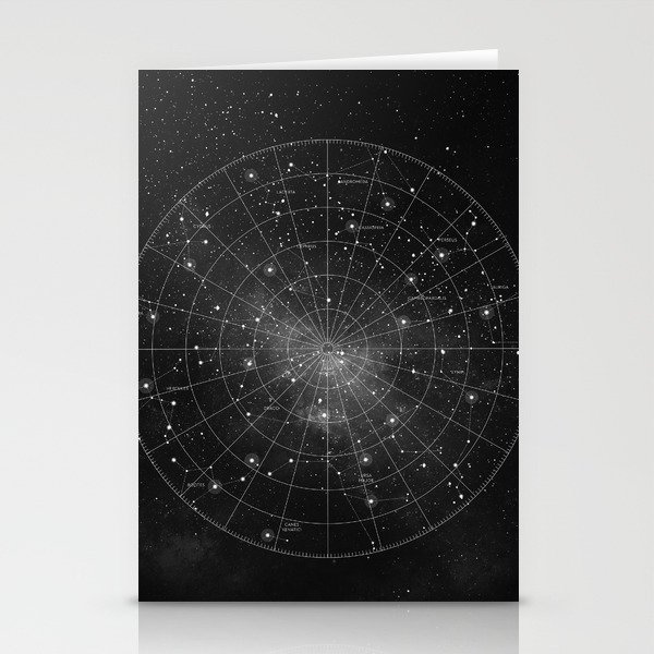 Constellation Star Map (B&W) Stationery Cards