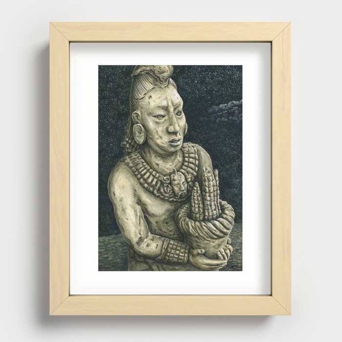 Mayan Fertility Statue Recessed Framed Print