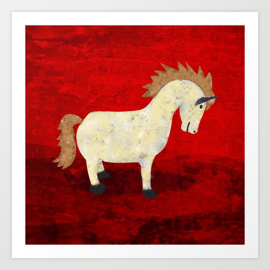 Vintage Pony Design Art Print