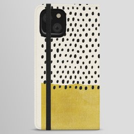 Mid Century Modern Yellow dots iPhone Wallet Case