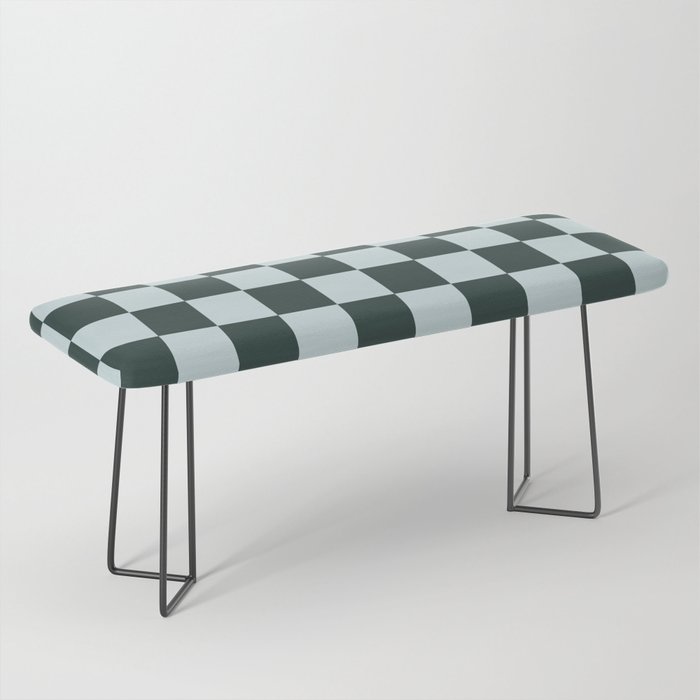 Checker Pattern in Pine Grove Blue + Wan Blue Colors (xii 2021) Bench