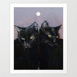 Gothic Cats Art Print