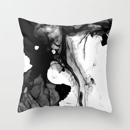 Soft Black Marble Throw Pillow