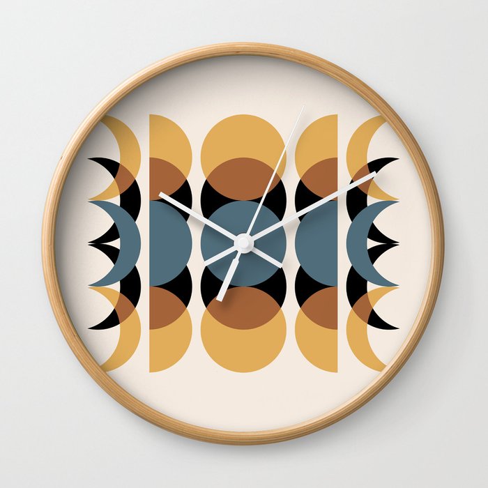 Moon Phases Abstract VI Wall Clock