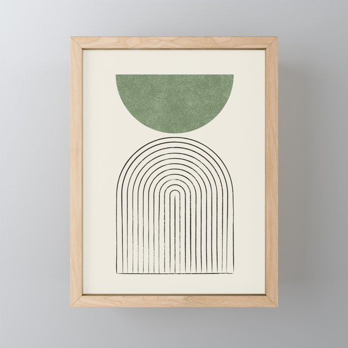Arch balance green Framed Mini Art Print