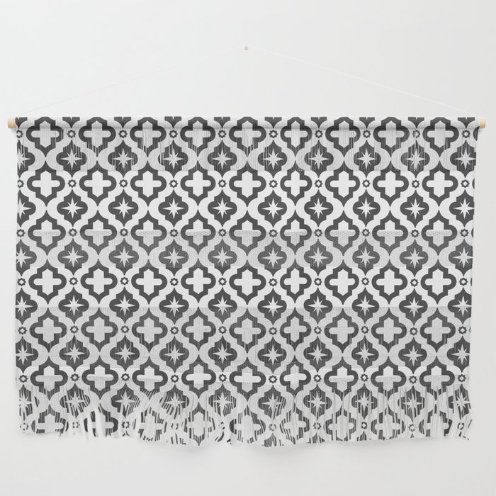 Dark Grey Ornamental Arabic Pattern Wall Hanging