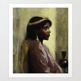 African American Masterpiece, Nubian Beauty portrait painting by Tobias Andreae Art Print