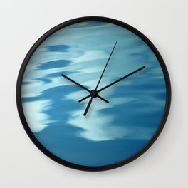 Curious Cloud Reflections Over Turquoise-Blue Waters Wall Clock