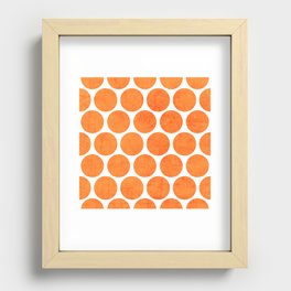 orange polka dots Recessed Framed Print