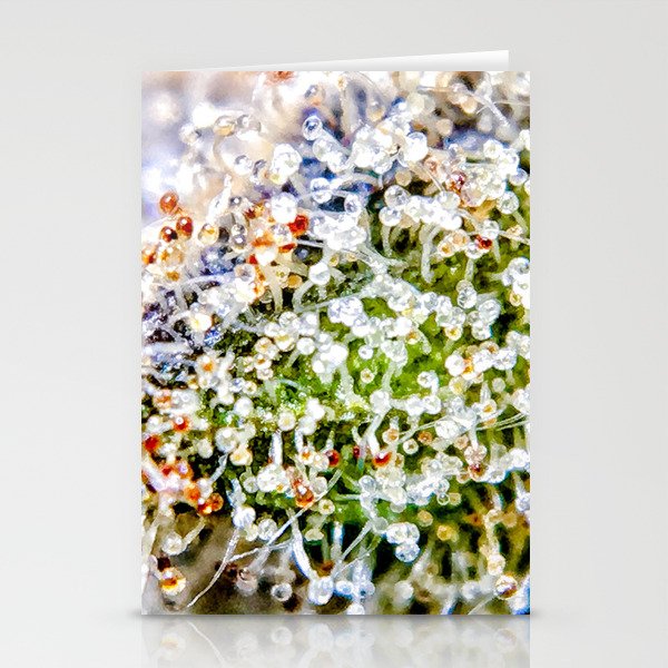 Diamond OG Kush Strain Top Shelf Indoor Hydro Trichomes Close Up View Stationery Cards